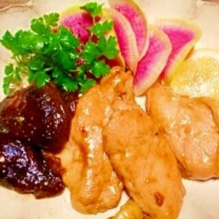 炭酸水で軟らか☆鶏胸肉と椎茸の照り焼き